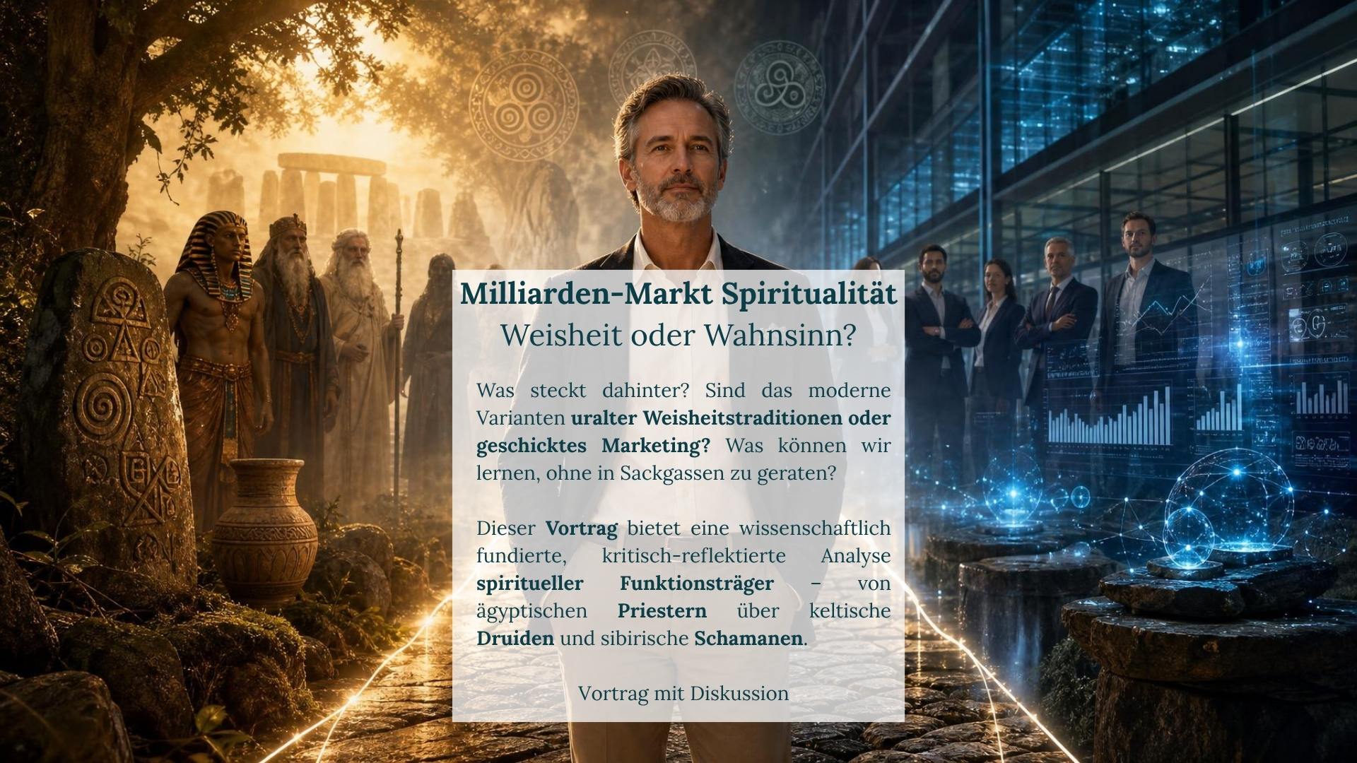 Spirituelle Diskussion über Markt und Wahrheit.